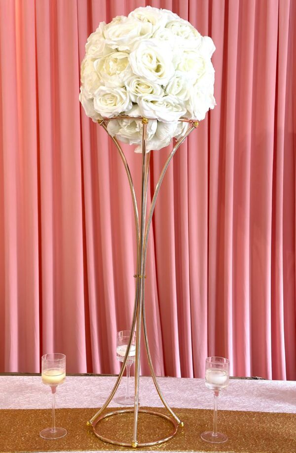 Colonne Diabolo avec sa boule de fleurs